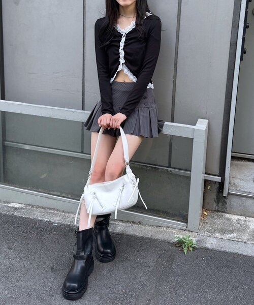 mline（エムライン）の「[mline]シアーレース ギャザーカーディガン（Tシャツ/カットソー・レディース・ブラック/グレー/オフホワイト/ピンク・FREE）」の22枚目の写真