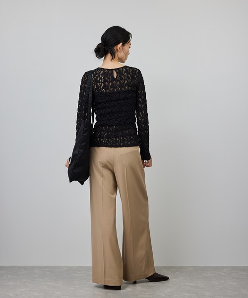 ROPE'（ロペ）の「ストレッチレースカットソー/イージーケア（Tシャツ/カットソー・レディース・ブラック/ホワイト・FREE）」の7枚目の写真