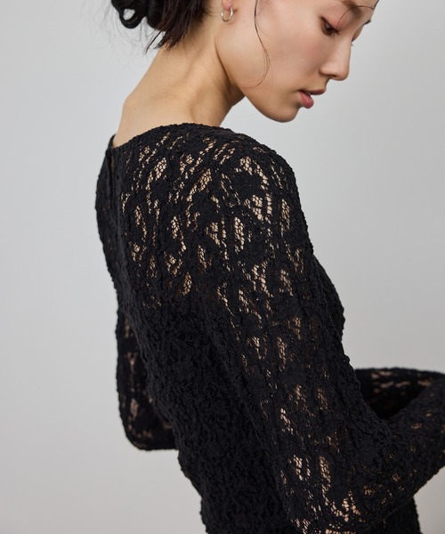 ROPE'（ロペ）の「ストレッチレースカットソー/イージーケア（Tシャツ/カットソー・レディース・ブラック/ホワイト・FREE）」の15枚目の写真