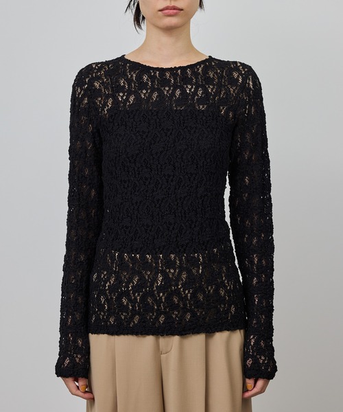 ROPE'（ロペ）の「ストレッチレースカットソー/イージーケア（Tシャツ/カットソー・レディース・ブラック/ホワイト・FREE）」の10枚目の写真