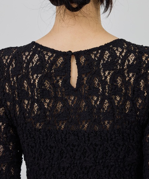 ROPE'（ロペ）の「ストレッチレースカットソー/イージーケア（Tシャツ/カットソー・レディース・ブラック/ホワイト・FREE）」の13枚目の写真