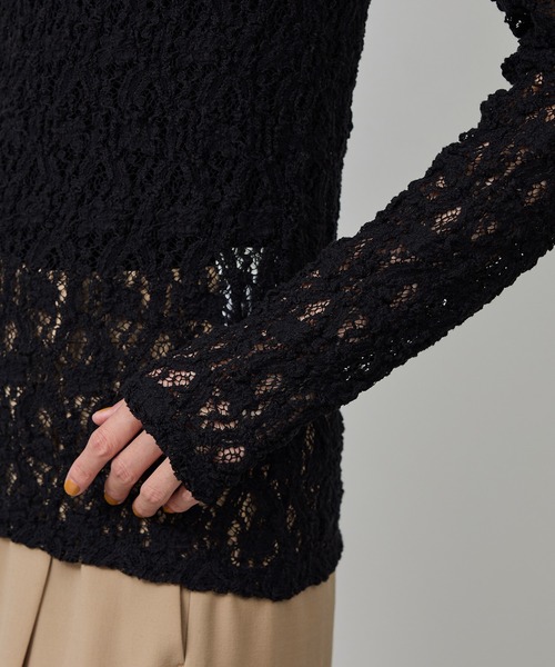 ROPE'（ロペ）の「ストレッチレースカットソー/イージーケア（Tシャツ/カットソー・レディース・ブラック/ホワイト・FREE）」の16枚目の写真