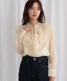 mysty woman | 2WAY楊柳フリルブラウス　577092(シャツ/ブラウス)