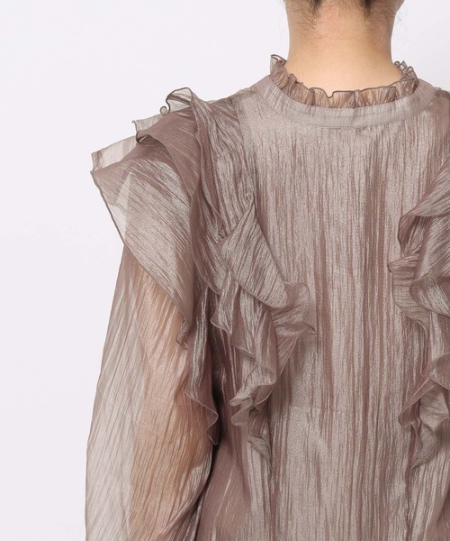 mysty woman（ミスティウーマン）の「2WAY楊柳フリルブラウス　577092（シャツ/ブラウス・レディース・モカ/アイボリー/ブラック・FREE）」の20枚目の写真