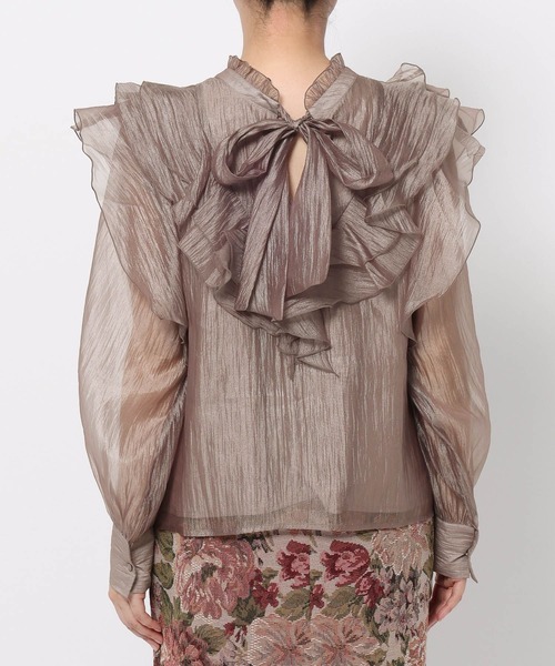 mysty woman（ミスティウーマン）の「2WAY楊柳フリルブラウス　577092（シャツ/ブラウス・レディース・モカ/アイボリー/ブラック・FREE）」の18枚目の写真