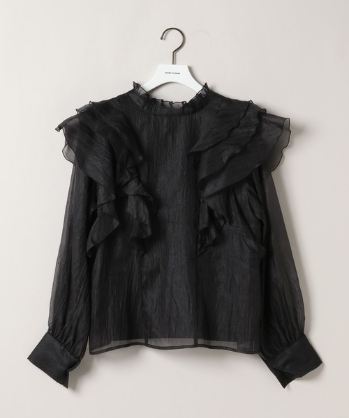 mysty woman（ミスティウーマン）の「2WAY楊柳フリルブラウス　577092（シャツ/ブラウス・レディース・モカ/アイボリー/ブラック・FREE）」の15枚目の写真