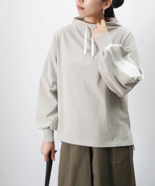 LUCA/LADY LUCK LUCA（ルカ/レディラックルカ）の「LC/LLL ボトルネックラインカットソー（Tシャツ/カットソー・レディース・グレー/カーキ/ブラック・FREE）」の2枚目の写真