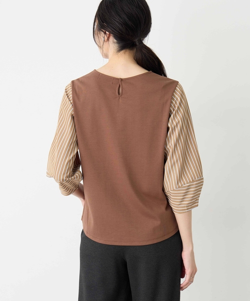 A/C DESIGN BY ALPHA CUBIC（エーシーデザインバイアルファキュービック）の「ドッキングプルオーバー（Tシャツ/カットソー・レディース・ネイビー/モカ・M/L）」の6枚目の写真