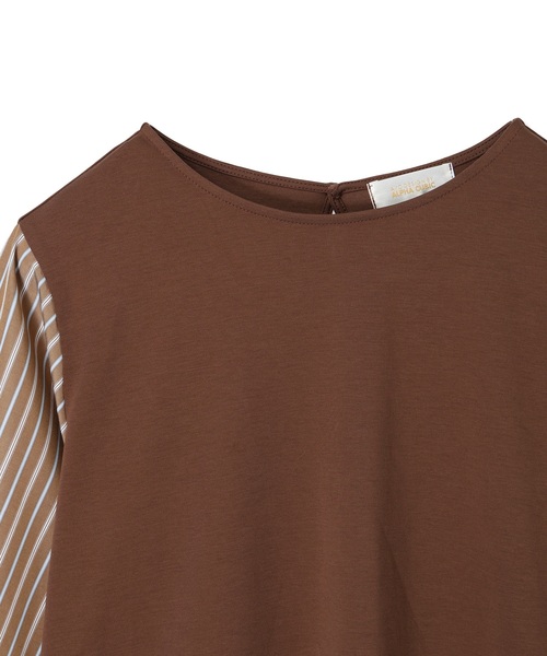 A/C DESIGN BY ALPHA CUBIC（エーシーデザインバイアルファキュービック）の「ドッキングプルオーバー（Tシャツ/カットソー・レディース・ネイビー/モカ・M/L）」の18枚目の写真