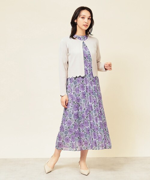 Sunauna（スーナウーナ）の「◆【4色展開／定番】スカラップボレロ（カーディガン/ボレロ・レディース・ライトグレー/ブラック/ベージュ/ネイビー・38/40）」の7枚目の写真