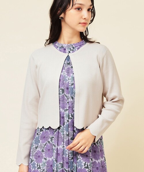 Sunauna（スーナウーナ）の「◆【4色展開／定番】スカラップボレロ（カーディガン/ボレロ・レディース・ライトグレー/ブラック/ベージュ/ネイビー・38/40）」の22枚目の写真