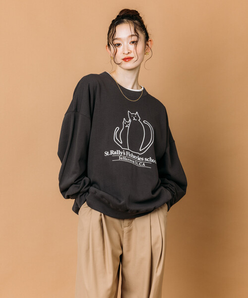 LOOPWHEELER for my panda リラックスフィット スウェット セール】限定展開 リラックスフィット アニマルグラフィック刺繍