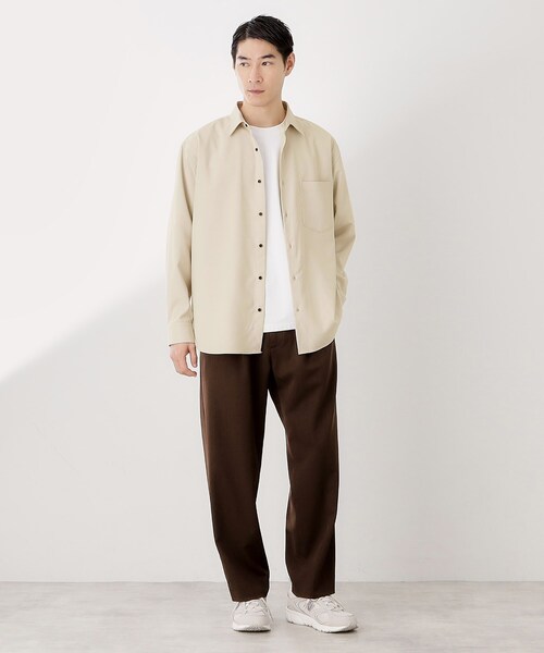 THE SHOP TK （ザ ショップ ティーケー ）の「TECLINO／テクリーノ 長袖オックスシャツ【洗濯機OK】（シャツ/ブラウス・メンズ・ブラウン系その他/チャコールグレー/ライトグレー・02/03/04）」の9枚目の写真