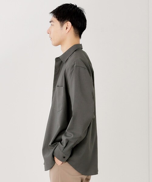 THE SHOP TK （ザ ショップ ティーケー ）の「TECLINO／テクリーノ 長袖オックスシャツ【洗濯機OK】（シャツ/ブラウス・メンズ・ブラウン系その他/チャコールグレー/ライトグレー・02/03/04）」の11枚目の写真