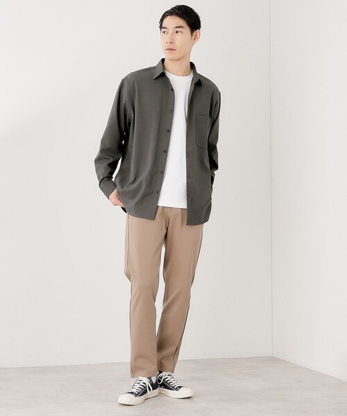 THE SHOP TK （ザ ショップ ティーケー ）の「TECLINO／テクリーノ 長袖オックスシャツ【洗濯機OK】（シャツ/ブラウス・メンズ・ブラウン系その他/チャコールグレー/ライトグレー・02/03/04）」の13枚目の写真