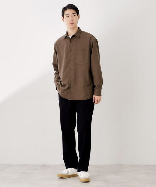 THE SHOP TK （ザ ショップ ティーケー ）の「TECLINO／テクリーノ 長袖オックスシャツ【洗濯機OK】（シャツ/ブラウス・メンズ・ブラウン系その他/チャコールグレー/ライトグレー・02/03/04）」の17枚目の写真