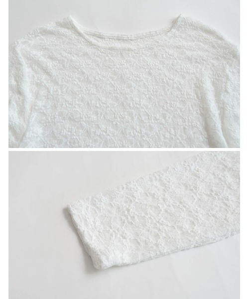 Re:EDIT(リエディ)の「カットレースクルーネック長袖トップス(Tシャツ/カットソー・レディース・ブラック/ホワイト・MEDIUM/LARGE)」の17枚目の写真