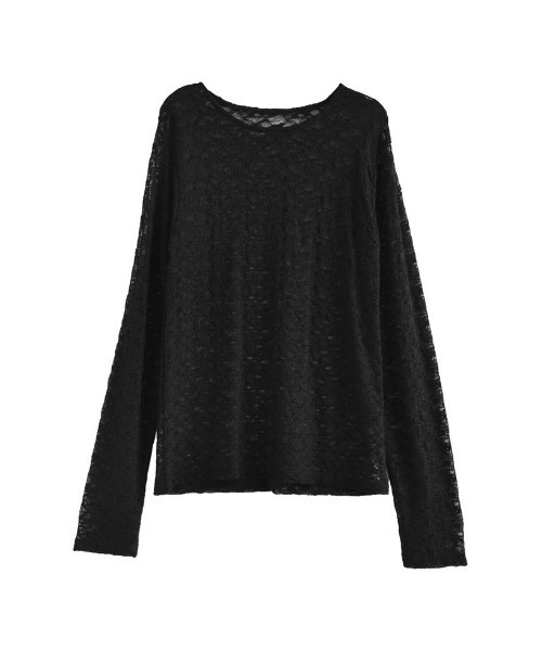 Re:EDIT(リエディ)の「カットレースクルーネック長袖トップス(Tシャツ/カットソー・レディース・ブラック/ホワイト・MEDIUM/LARGE)」の16枚目の写真