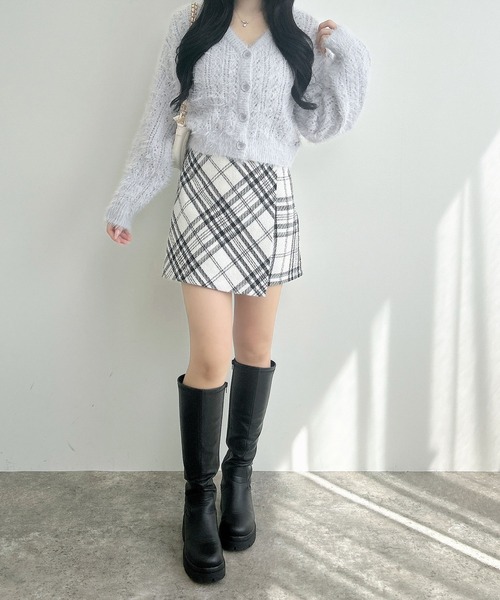 INGNI(イング)の「フェザーヤーン透かし柄ニットカーディガン(カーディガン/ボレロ・レディース・グレー/オフホワイト/ピンク/ブラウン・M)」の20枚目の写真