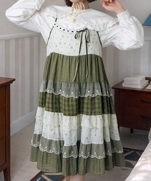 SPINNS | 異素材のときめきをぎゅっと☆★ヴィンテージ風キャミワンピ(ワンピース)