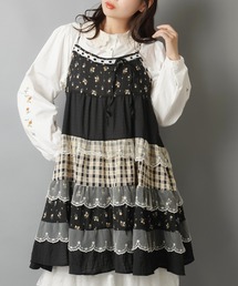 SPINNS | 異素材のときめきをぎゅっと☆★ヴィンテージ風キャミワンピ(ワンピース)