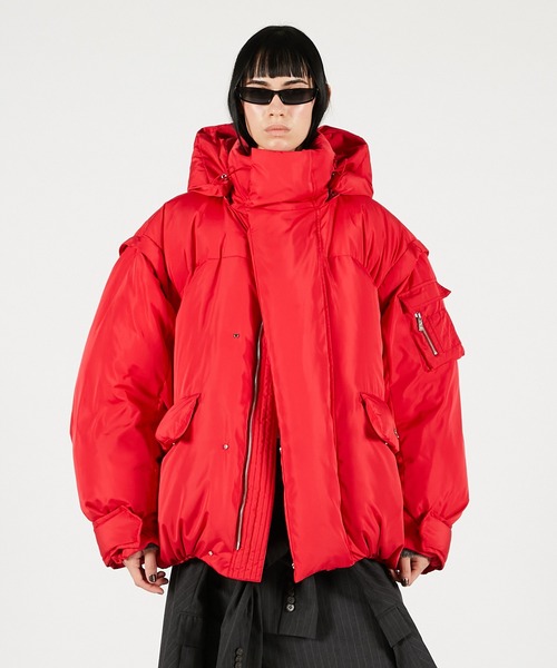 PRANK PROJECT（プランクプロジェクト）の「オーバーパファーダウンジャケット / Over-Puffer Down Jacket（ダウンジャケット/コート・レディース・ホワイト/レッド/ブラック・FREE）」の22枚目の写真