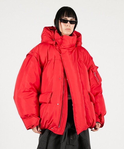 PRANK PROJECT（プランクプロジェクト）の「オーバーパファーダウンジャケット / Over-Puffer Down Jacket（ダウンジャケット/コート・レディース・ホワイト/レッド/ブラック・FREE）」の18枚目の写真