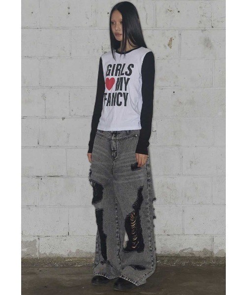 fancyclub ドットデニム FANCY CLUB ジーンズ デニム デニムパンツ A'GEM/9 × .kom
