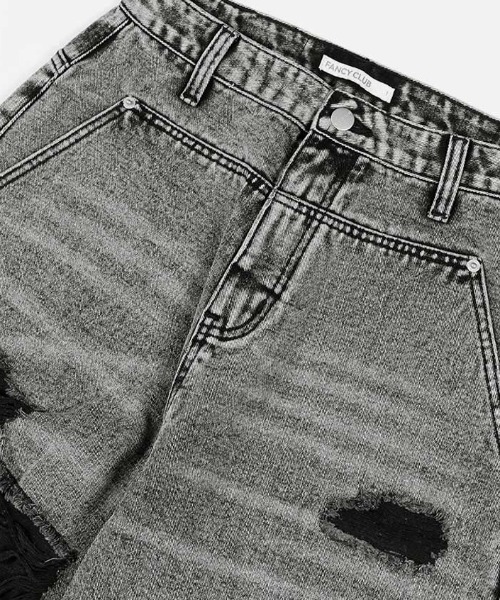 【kemiさま専用】 A'GEM/9 × .kom 『FANCY CLUB/ファンシークラブ』 WASHED DAMAGE DENIM