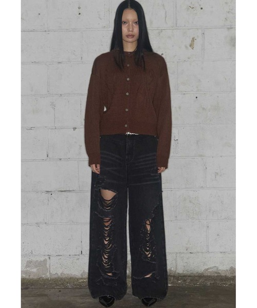 A'GEM/9 × .kom 『FANCY CLUB/ファンシークラブ』 WASHED DAMAGE DENIM