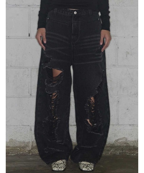 A'GEM/9 × .kom 『FANCY CLUB/ファンシークラブ』 WASHED DAMAGE DENIM