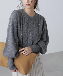 FREE'S MART | ◆パール付きケーブルショート丈ニット(ニット/セーター)