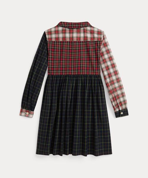 セール】チェック コットン ポプリン シャツドレス（シャツワンピース