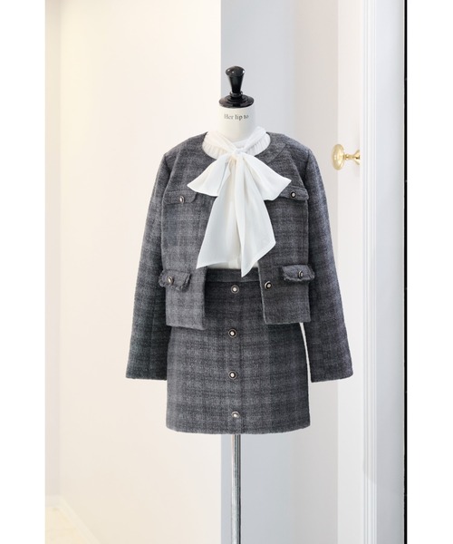 Charlotte Tweed Jacket（ノーカラージャケット）｜Her lip to（ハー