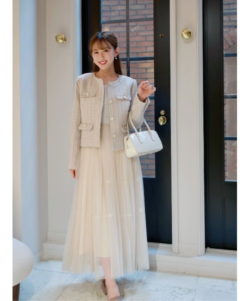 ジャケット・アウター herlipto Charlotte Tweed Jacket Charlotte Tweed Jacket（ノーカラージャケット）｜Her lip to（ハー