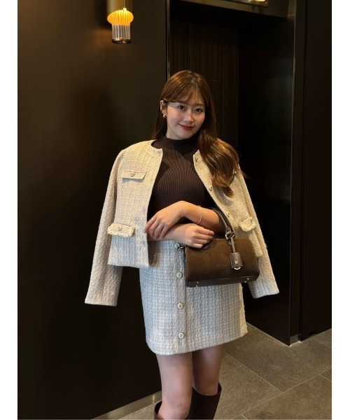 ジャケット・アウター herlipto Charlotte Tweed Jacket Charlotte Tweed Jacket（ノーカラージャケット）｜Her lip to（ハー