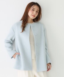 COUP DE CHANCE（クードシャンス）の「【日本製／モヘヤ混／ヒップ丈】ノーカラーコート（ノーカラーコート）」