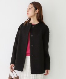 COUP DE CHANCE（クードシャンス）の「【日本製／モヘヤ混／ヒップ丈】ノーカラーコート（ノーカラーコート）」