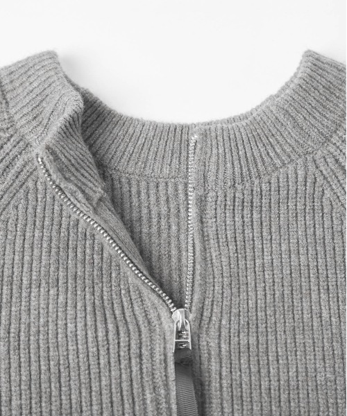 La-gemme（ラジェム）の「ハーフジップ リブニットワンピース（ワンピース・レディース・グレー/アイボリー/ベージュ/ブラック・フリー）」の18枚目の写真