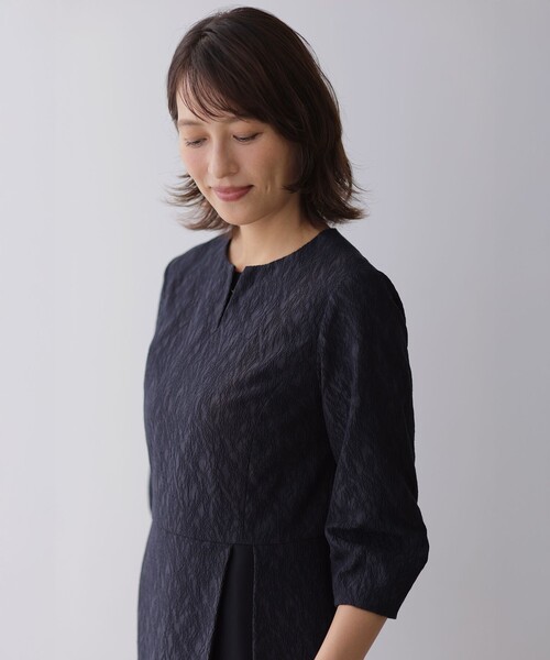 J.PRESS Ladies(J.プレス レディス)の「ボタニカルジャガード ワンピース(ワンピース・レディース・ネイビー系/ネイビー系5・XS/S)」の19枚目の写真