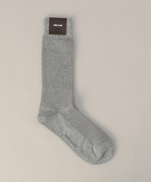 COMME CA MEN（コムサメン）の「千鳥柄 クルーソックス（ソックス/靴下・メンズ・ブラック/ネイビー/グレー/ブラウン・27.0cm）」の2枚目の写真
