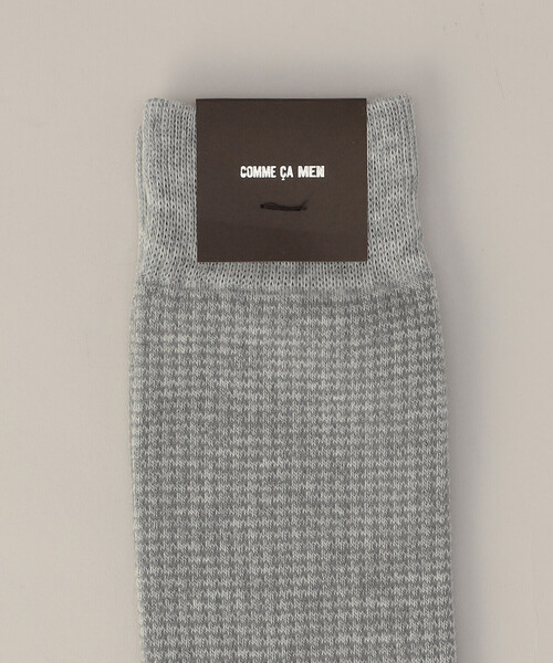 COMME CA MEN（コムサメン）の「千鳥柄 クルーソックス（ソックス/靴下・メンズ・ブラック/ネイビー/グレー/ブラウン・27.0cm）」の5枚目の写真