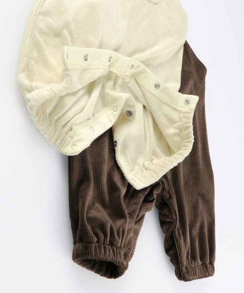BRANSHES（ブランシェス）の「【ベビー / あったか】ニットコールサロペット（サロペット/オーバーオール・キッズ・ベージュ/ブラウン・80/70）」の5枚目の写真