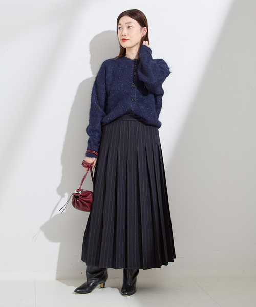 journal standard L'essage（ジャーナルスタンダードレサージュ）の「クラシックストライプ プリーツスカート（スカート・レディース・チャコールグレー/ネイビー・36/38）」の9枚目の写真