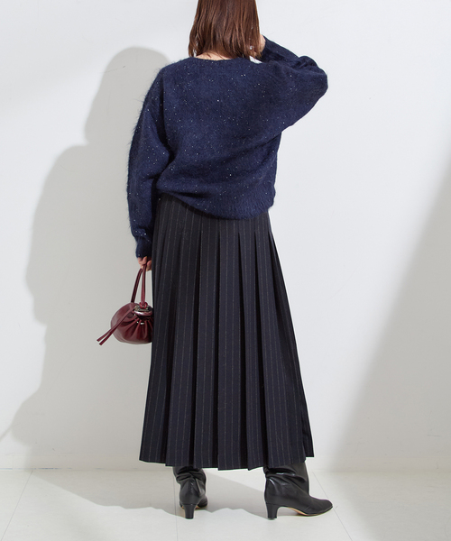 journal standard L'essage（ジャーナルスタンダードレサージュ）の「クラシックストライプ プリーツスカート（スカート・レディース・チャコールグレー/ネイビー・36/38）」の11枚目の写真