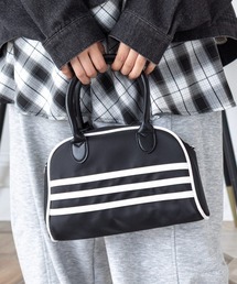 clear | ダブルラインナイロンボストンバッグ［Y2K カジュアル 着回し力抜群］≪AW新作≫(ボストンバッグ)