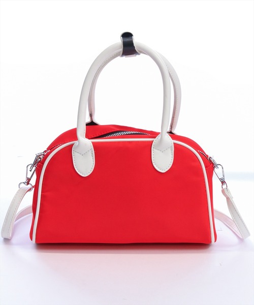 clear（クリア）の「ダブルラインナイロンボストンバッグ［Y2K カジュアル 着回し力抜群］≪AW新作≫（ボストンバッグ・レディース・ブラック/レッド・F）」の11枚目の写真