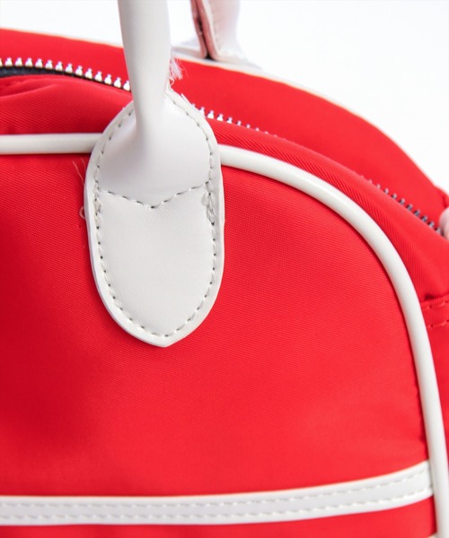 clear（クリア）の「ダブルラインナイロンボストンバッグ［Y2K カジュアル 着回し力抜群］≪AW新作≫（ボストンバッグ・レディース・ブラック/レッド・F）」の8枚目の写真