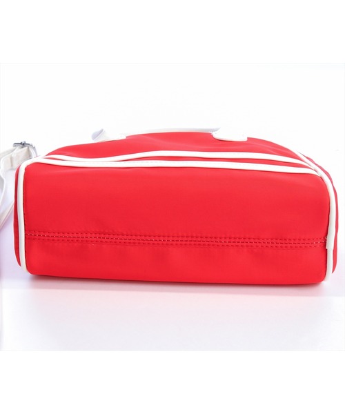 clear（クリア）の「ダブルラインナイロンボストンバッグ［Y2K カジュアル 着回し力抜群］≪AW新作≫（ボストンバッグ・レディース・ブラック/レッド・F）」の6枚目の写真