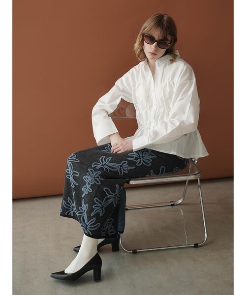 セール】FLOWER JACQUARD BICOLOR KNIT SKIRT（スカート）｜:ETHROF